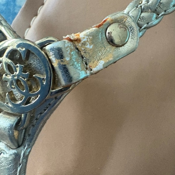 GUESS  Gold Braided Women's Sandals Size 8 - Picture 5 of 5